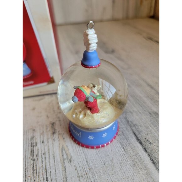 Hallmark first snow snow globe dog kid ornament Xmas - Picture 6 of 7